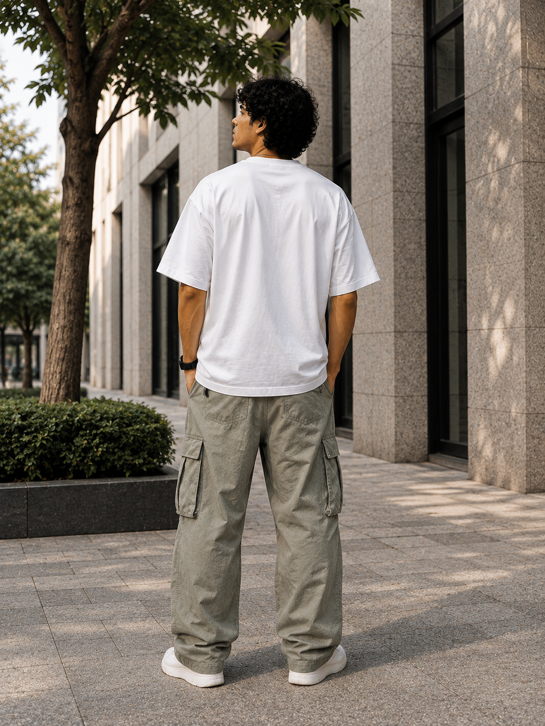 WHITE PLAIN BAGGY SHIRT